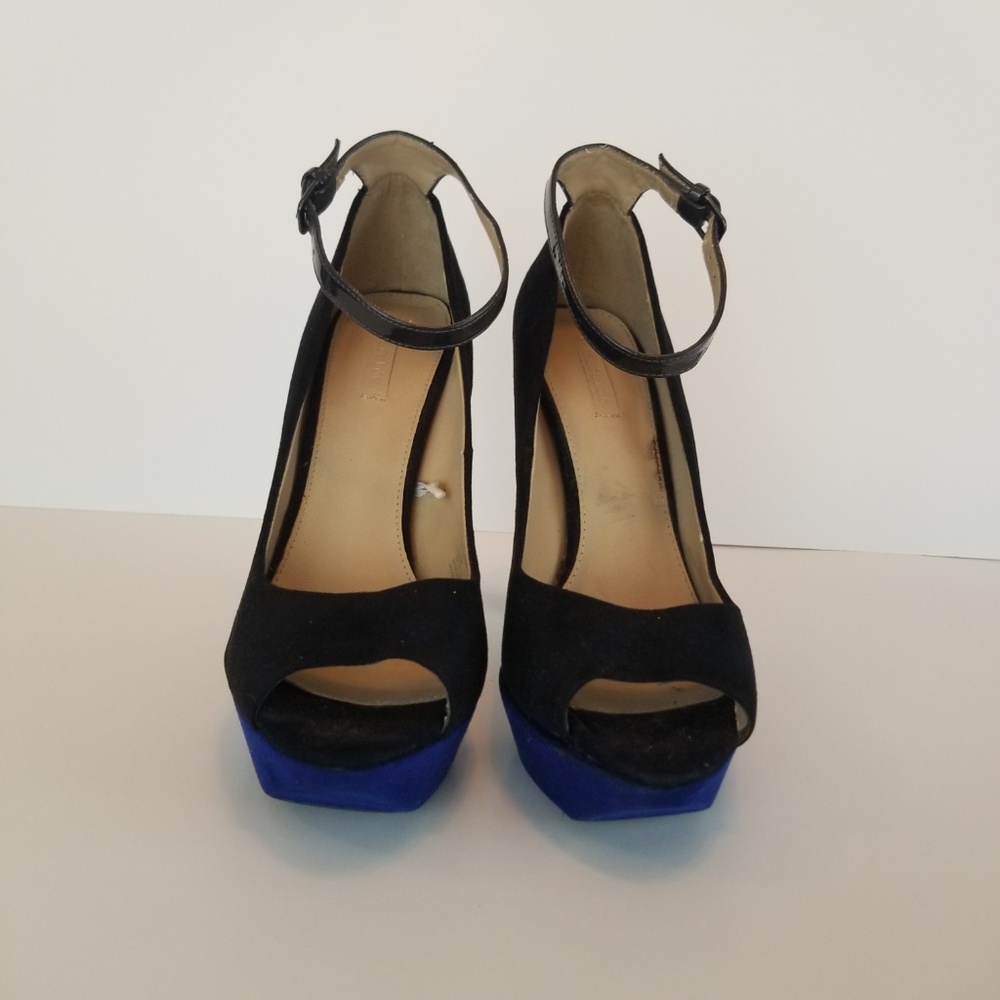 SOLD π« Zara Trafaluc Black&Blue Heels 8.5 - Picture 5 of 8